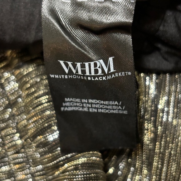 WHBM OFF THE SHOULDER LONG SLEEVE SHIMMER METALLIC BLOUSE TOP GLAMOUR SIZE MED - Picture 7 of 8